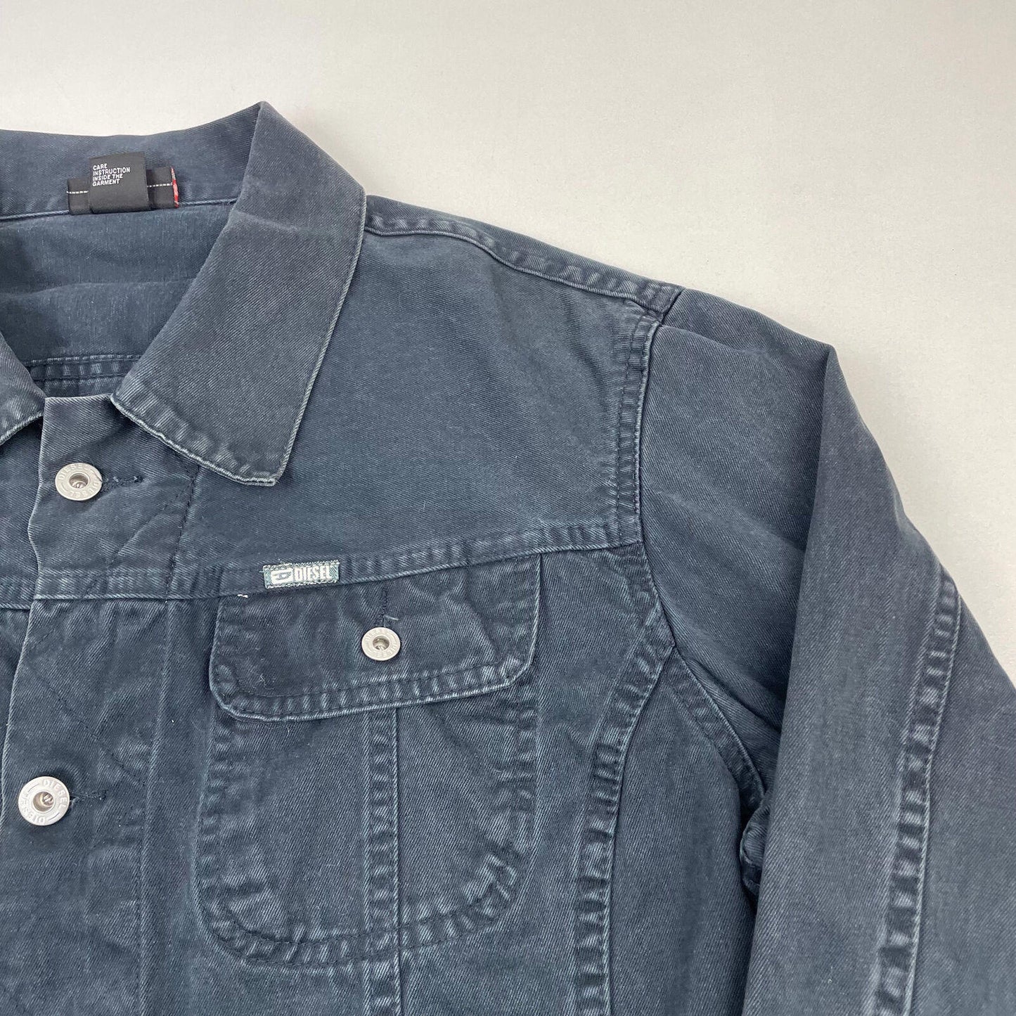 DIESEL Women’s Black Denim Trucker Jacket , Size XL