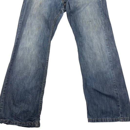 Levi's 514 Straight Leg Distressed Denim Blue Jeans Mens W36 L30