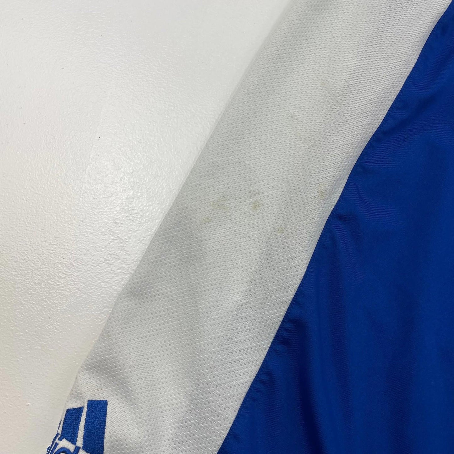 Adidas Men's Athletic Shorts Blue White Drawstring Logo Large