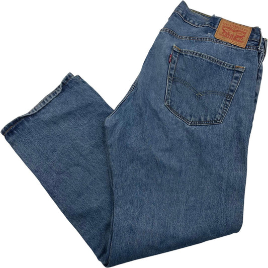 LEVI'S 505 Straight Leg Denim Jeans Classic Vintage Blue Mens W38 L30