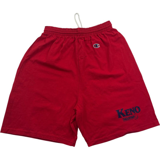 Champion Athletic Shorts Keno Logo Red Elastic Waistband Drawstring Mens S