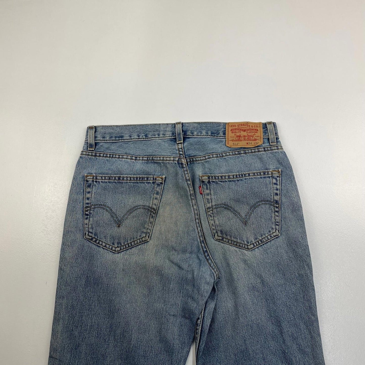 LEVI'S 512 Slim Fit Jeans Vintage Blue Denim Mens W34 L32