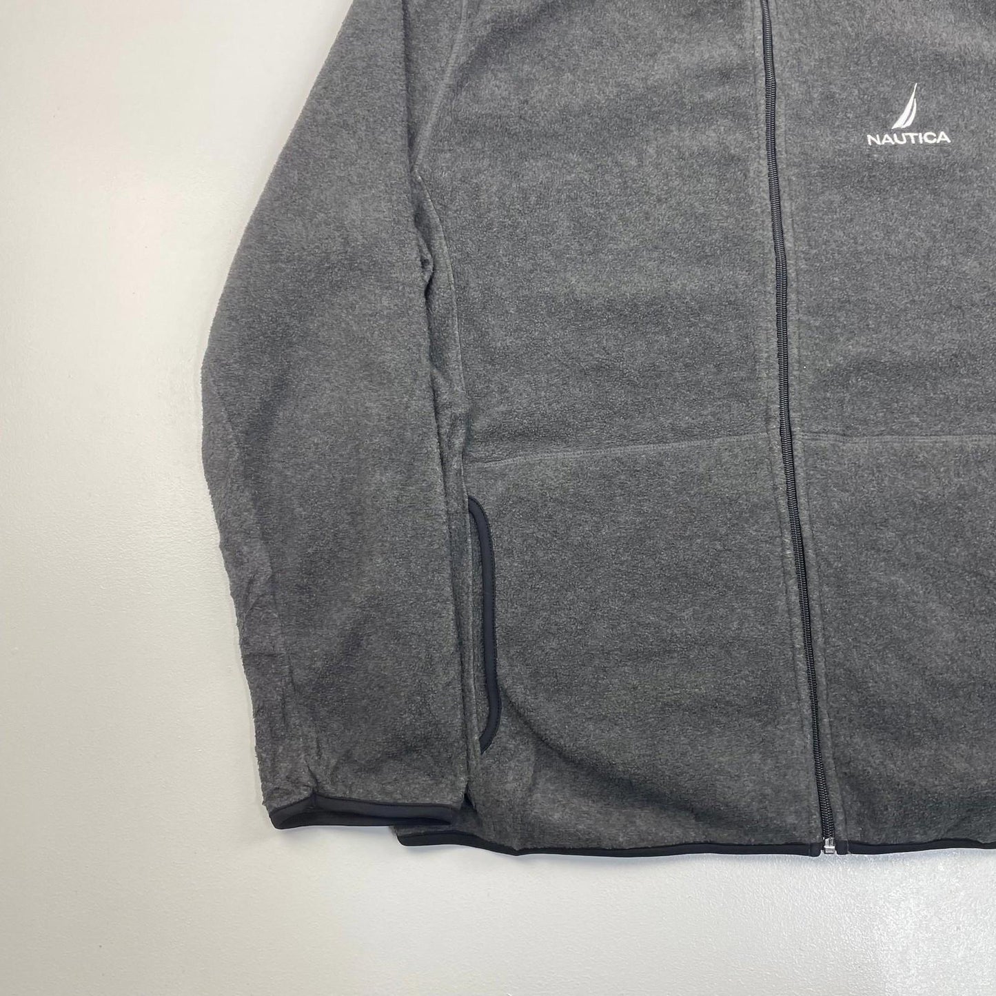 NAUTICA Fleece Jacket Full Zip Grey Casual Outdoor Mens XL