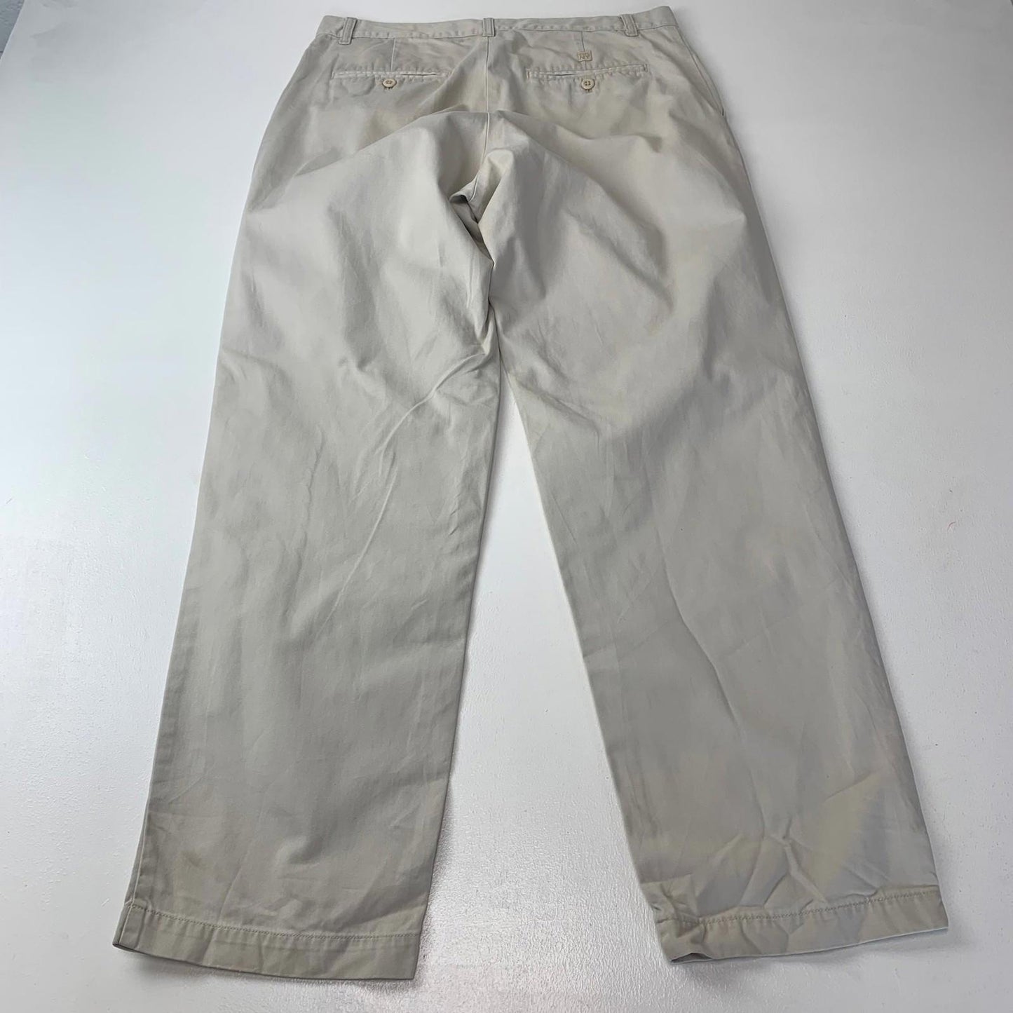 DKNY Chino Straight Leg Trousers Beige Casual Mens 34W 32L