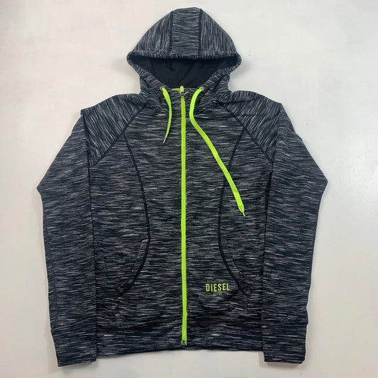 Women’s DIESEL ACTIVEWEAR Full Zip Hoodie / Small / Black & Grey / Stretchy