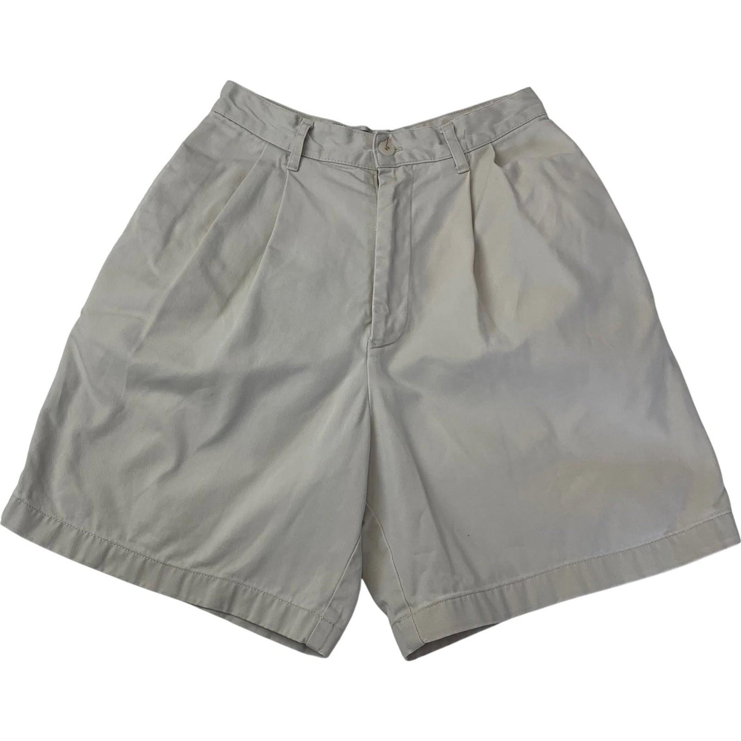 Ralph Lauren Polo Sport Bermuda Chino Shorts Beige Pleated Cotton Women Size 4