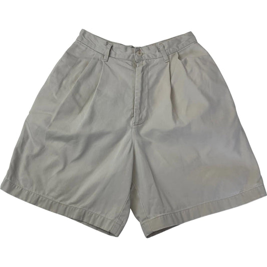 Ralph Lauren Polo Sport Bermuda Chino Shorts Beige Pleated Cotton Women Size 4