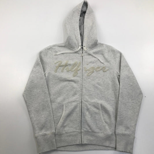 Womens TOMMY HILFIGER Light Grey Full Zip Hoodie , Size M