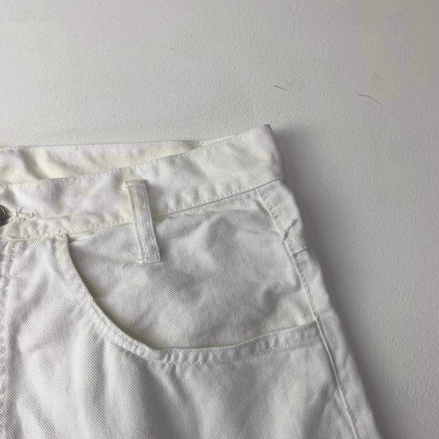 Johnny Jeans White Denim Shorts Mickey Mouse Print Women UK 10