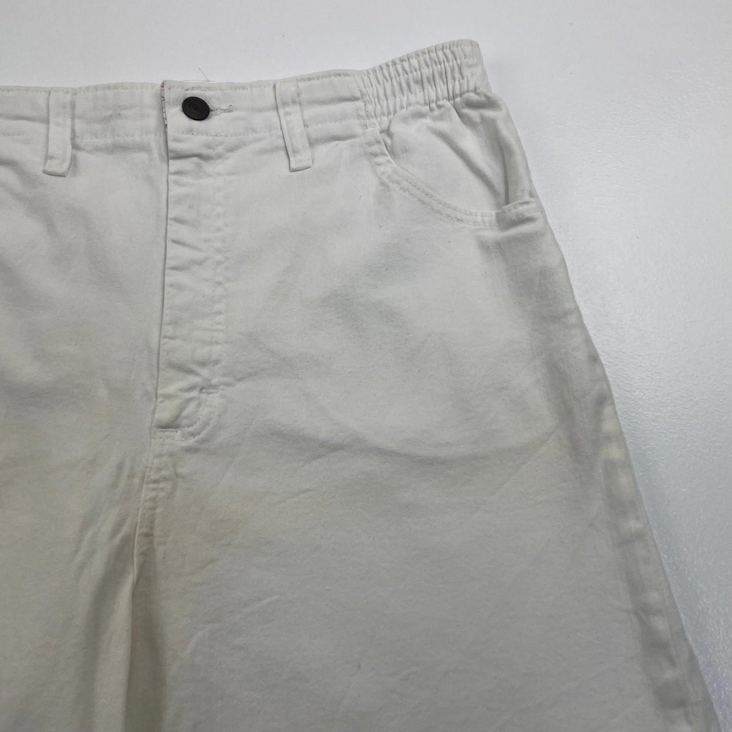 Lee Shorts Elastic Waist White Casual Bermuda Women's Label Size 14