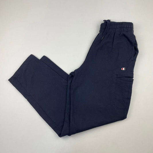 Men’s CHAMPION Dark Blue Cargo Joggers , Cargo Sweatpants , Size Large Long