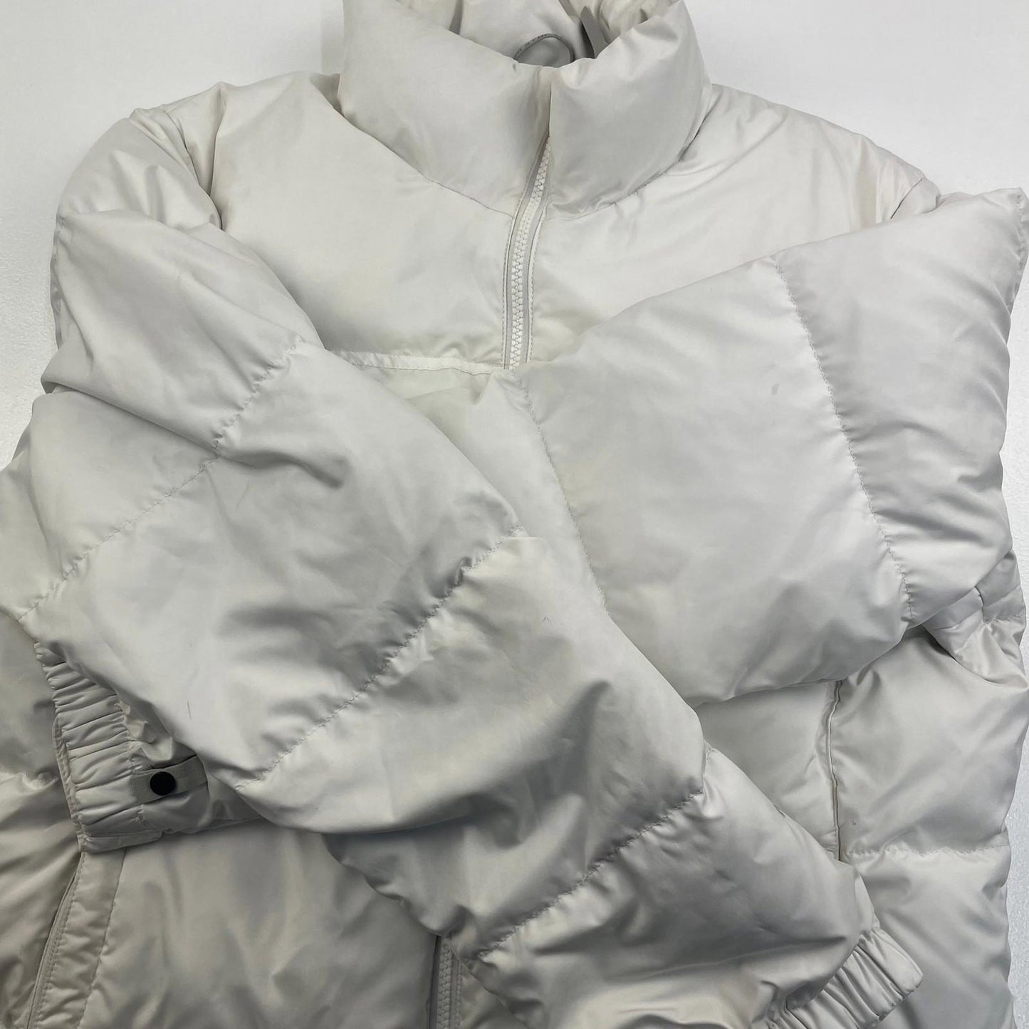 THE NORTH FACE Puffer Jacket White Warm Winter Coat Womens L