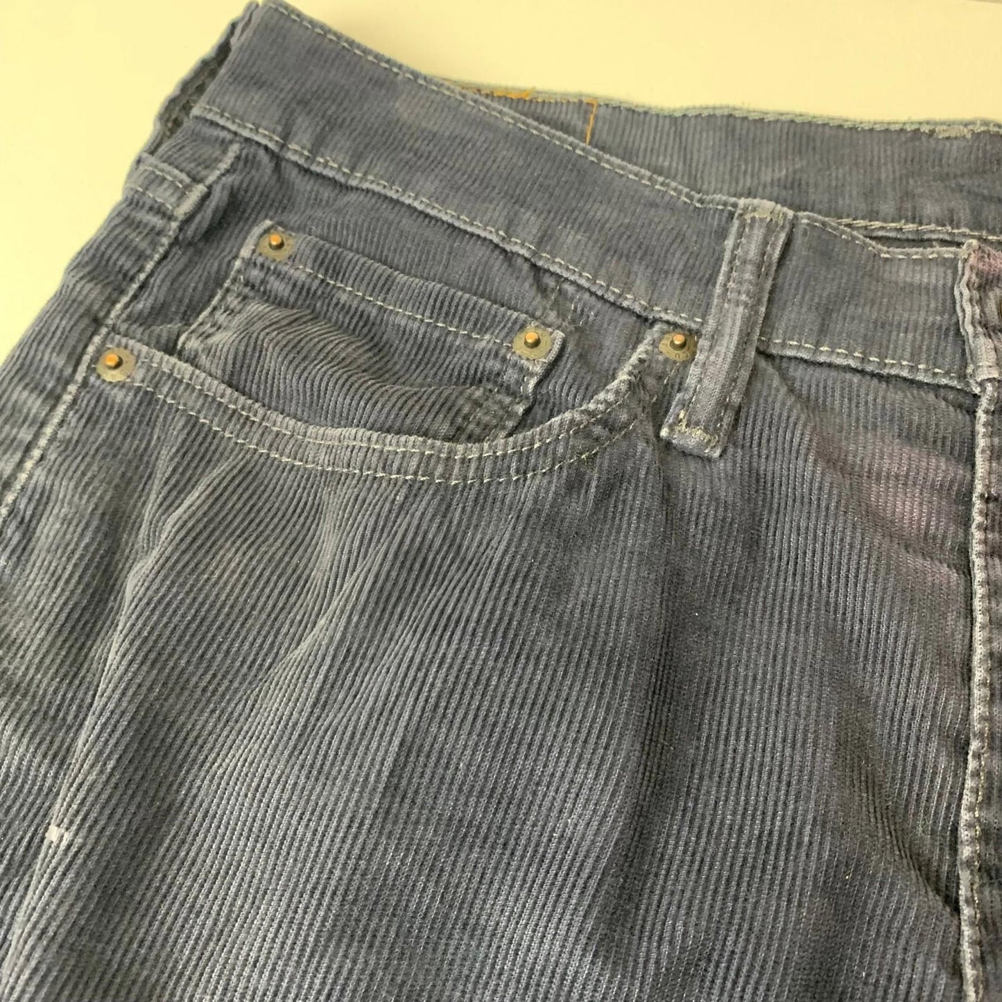 Levi's 514 Corduroy Trousers Straight Fit Navy Blue Men's W32 L32