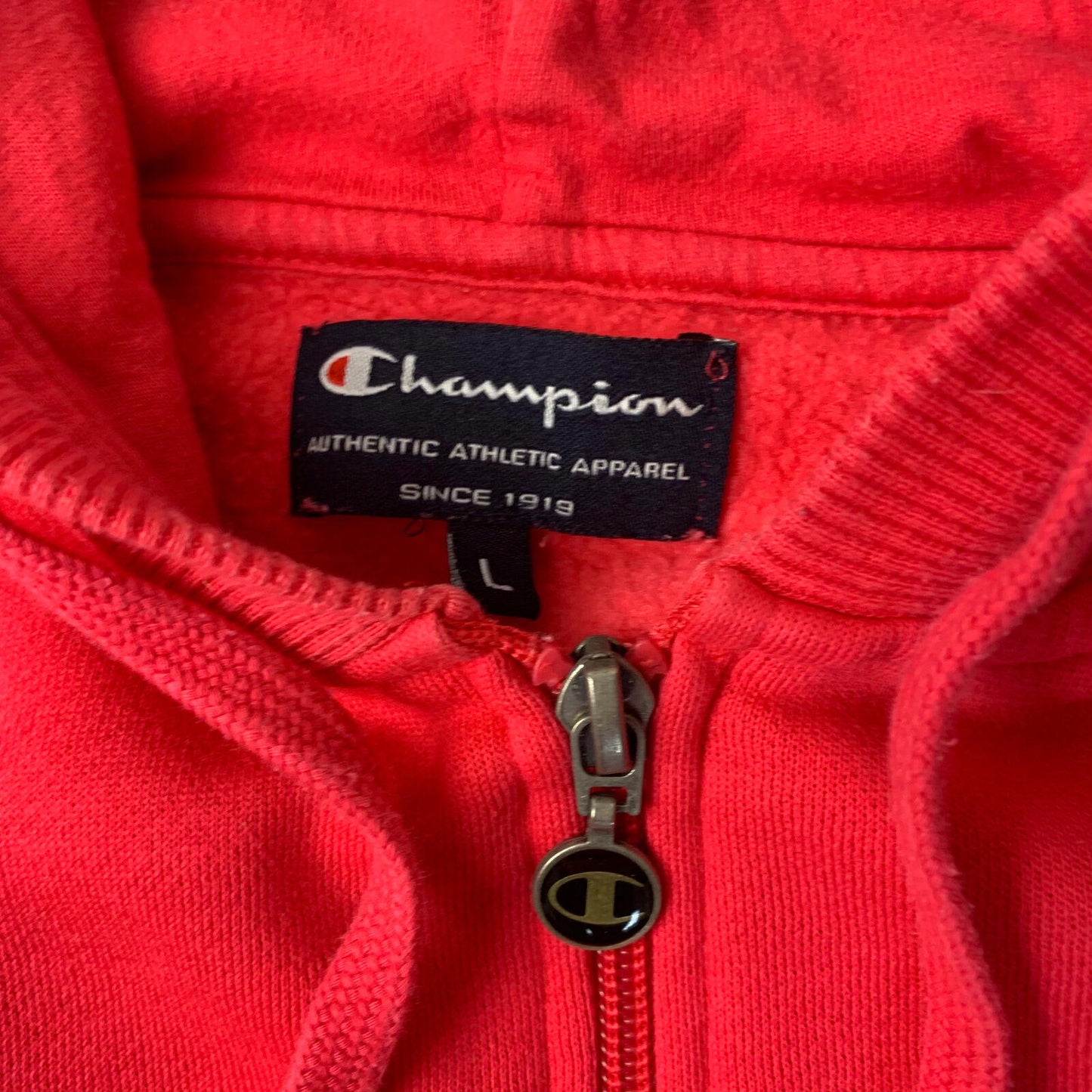 Women’s CHAMPION Full Zip Cotton Hoodie / Pink / Large
