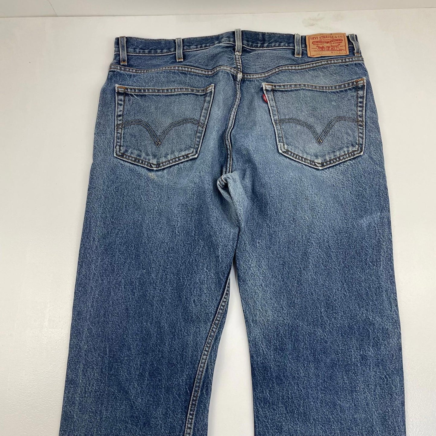 Levi's 505 Jeans Regular Fit Straight Leg Blue Denim Mens W38 L34