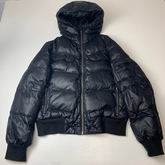 Mens LEE Puffer Jacket / Black / Medium / Bomber Style /Hood