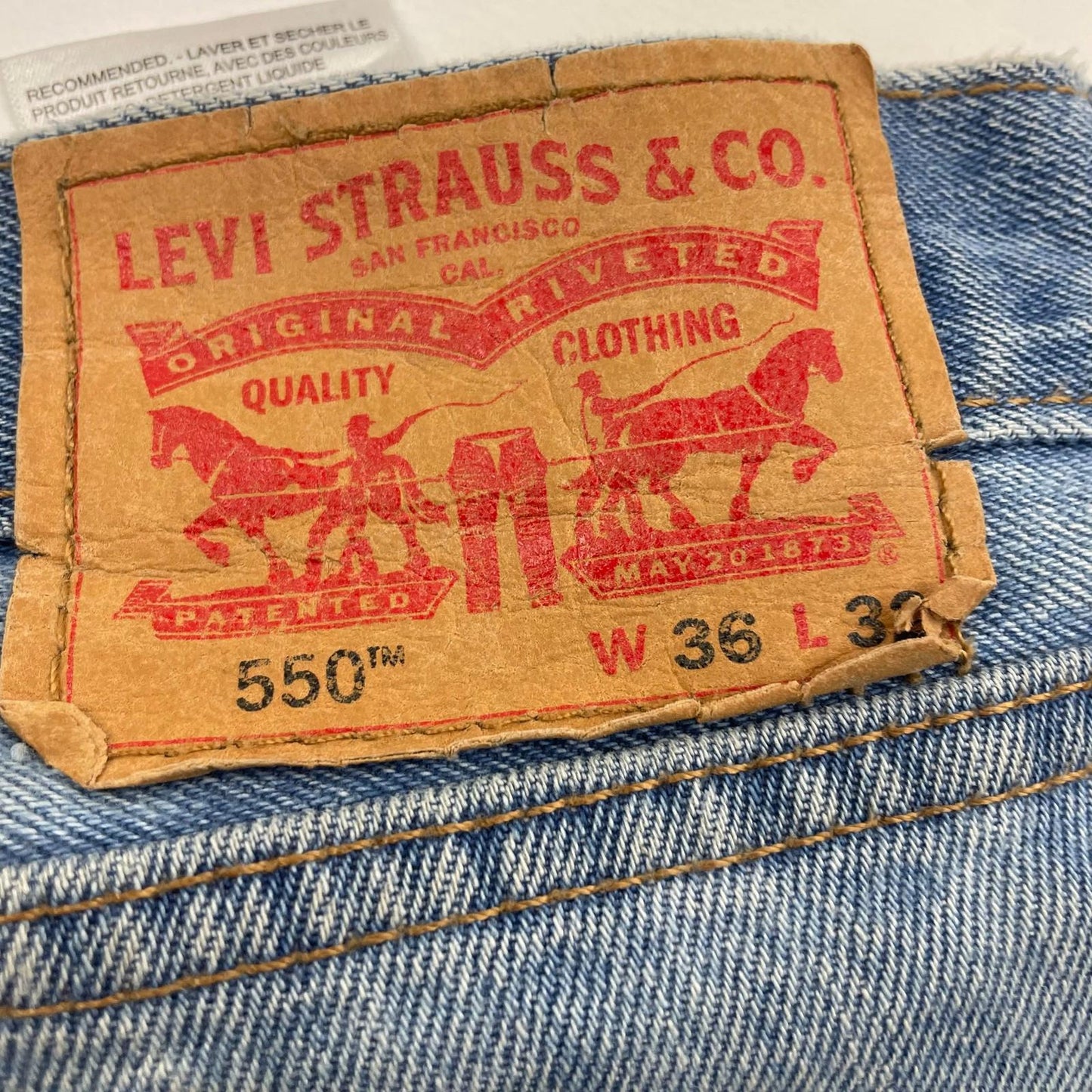 LEVI'S 550 Relaxed Fit Straight Leg Denim Jeans Blue Mens W36 L32