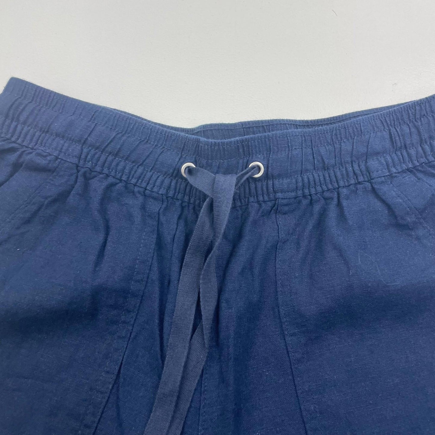 Nautica Shorts Casual Linen Blend Navy Blue Women's XS