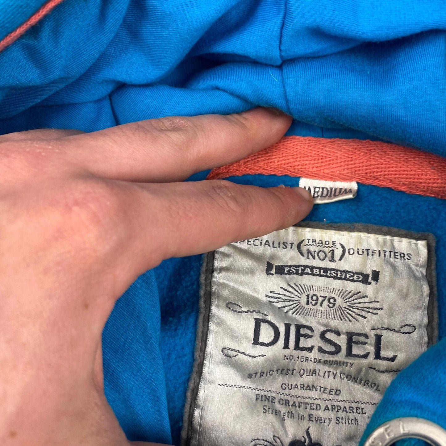 Diesel Women’s Blue Hoodie , Size Medium , Spellout