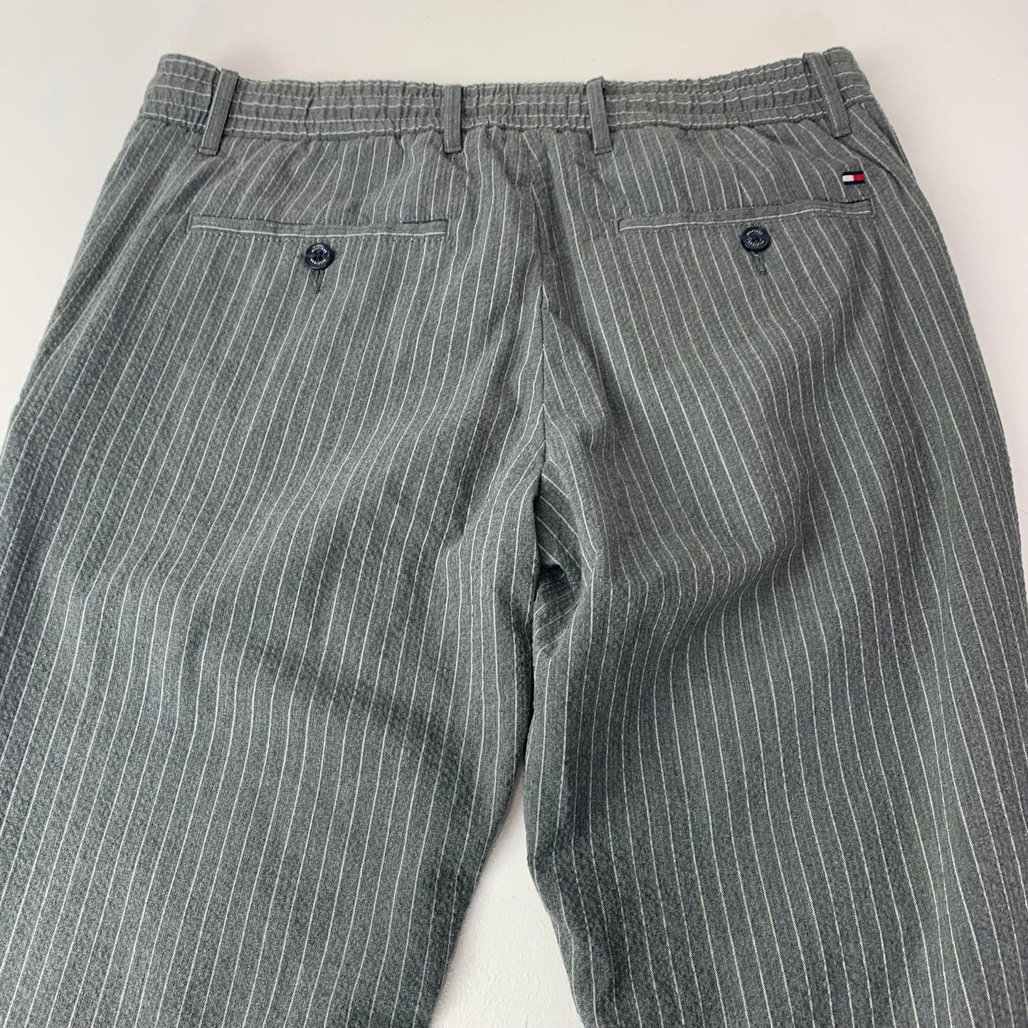 Tommy Hilfiger Pinstripe Trousers Casual Comfort Grey Mens 32/30