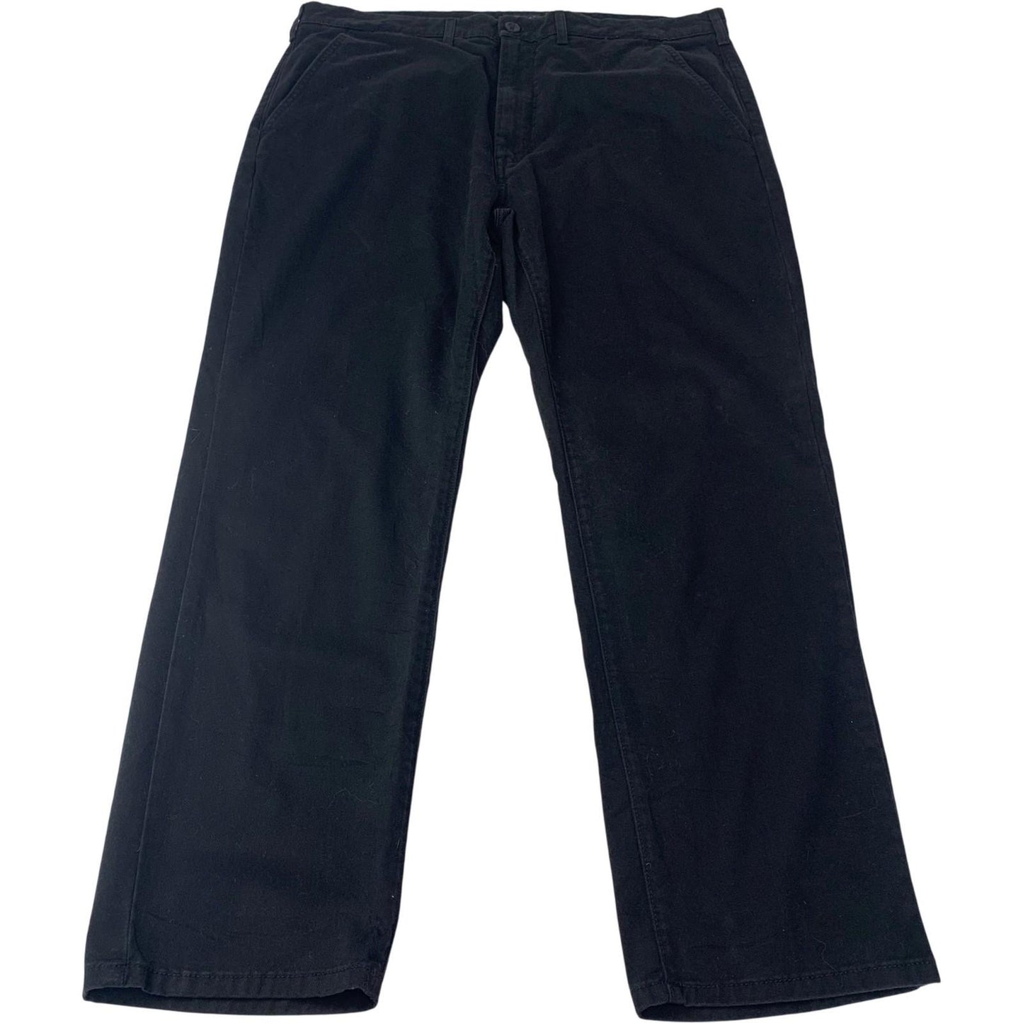 Levi Strauss Chino Trousers Classic Black Straight Leg Cotton Mens W36 L30