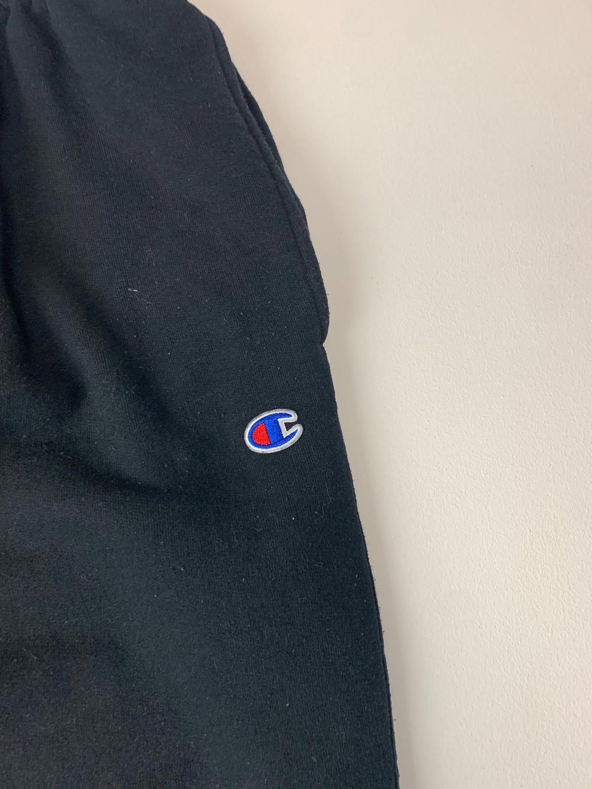 CHAMPION Athletic Sweatpants Jogger Elastic Cuffed Black Mens M