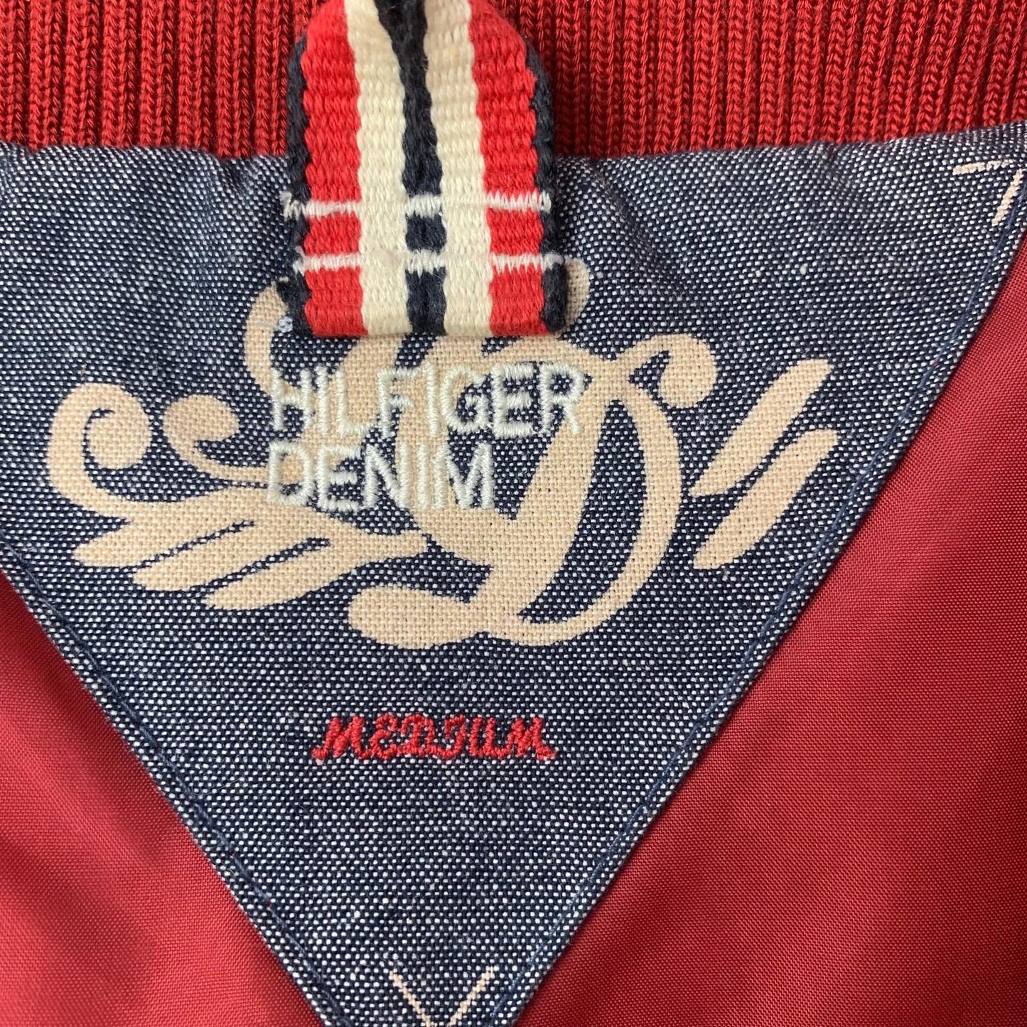 Hilfiger Denim Puffer Jacket Quilted Outdoor Red Womens Medium