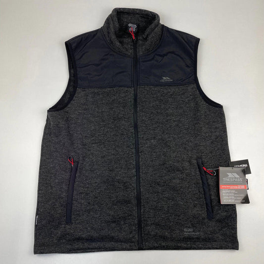 BNWT TRESPASS AIR TRAP 300 Men’s Grey Gilet Fleece Jacket , Size Large