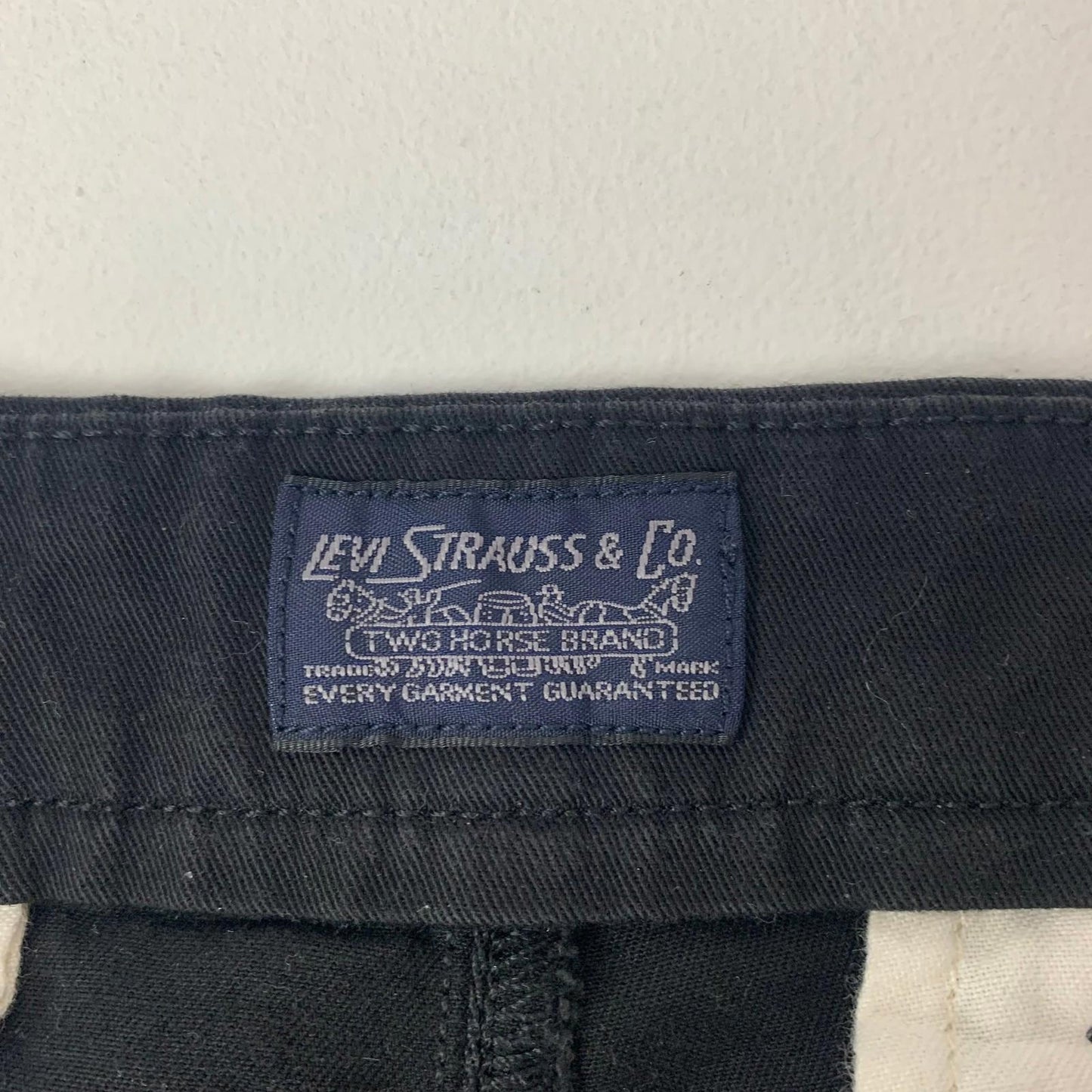 Levi Strauss Chino Trousers Classic Black Straight Leg Cotton Mens W36 L30