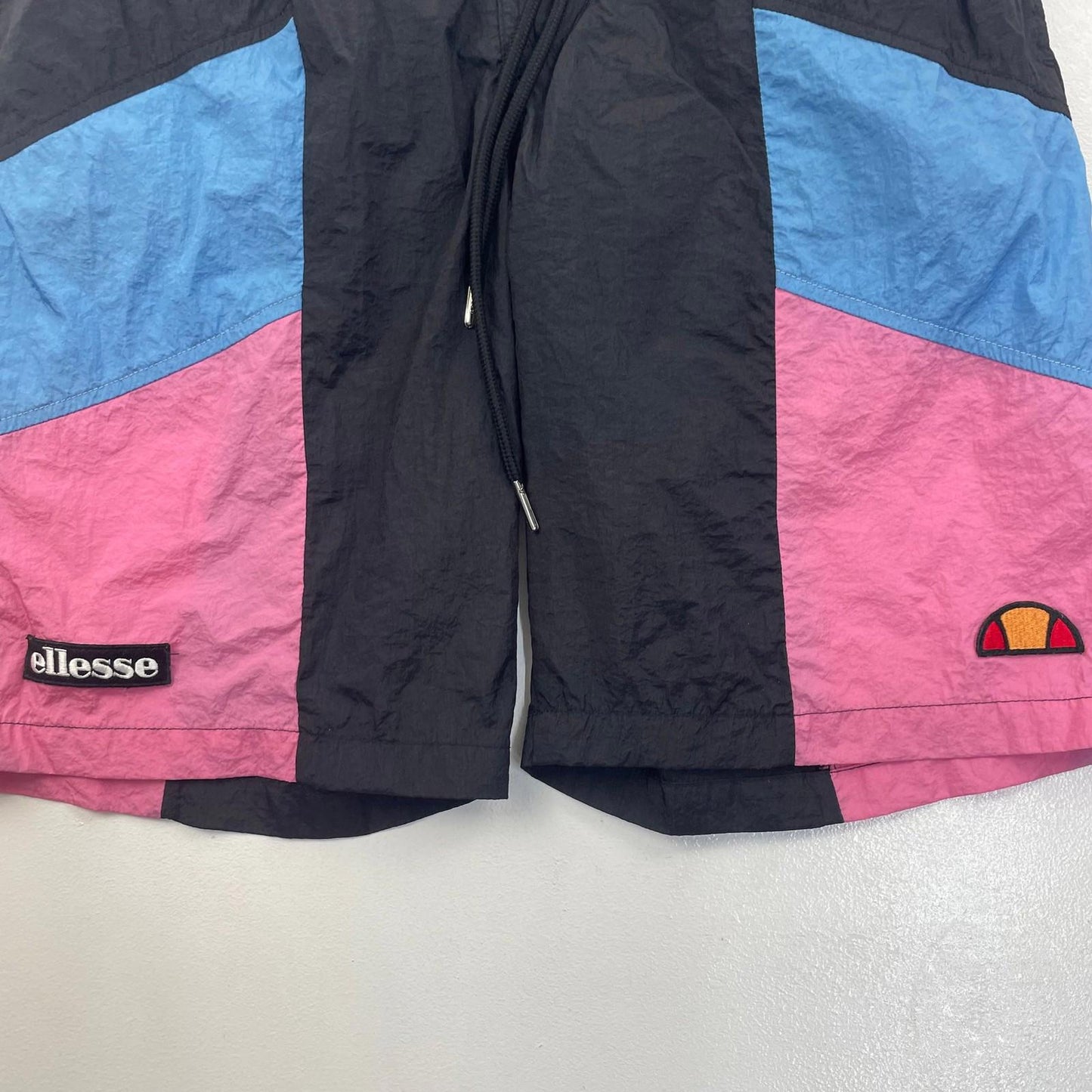 Ellesse Colour Block Swim Shorts Retro Multicoloured Logo Mens UK S