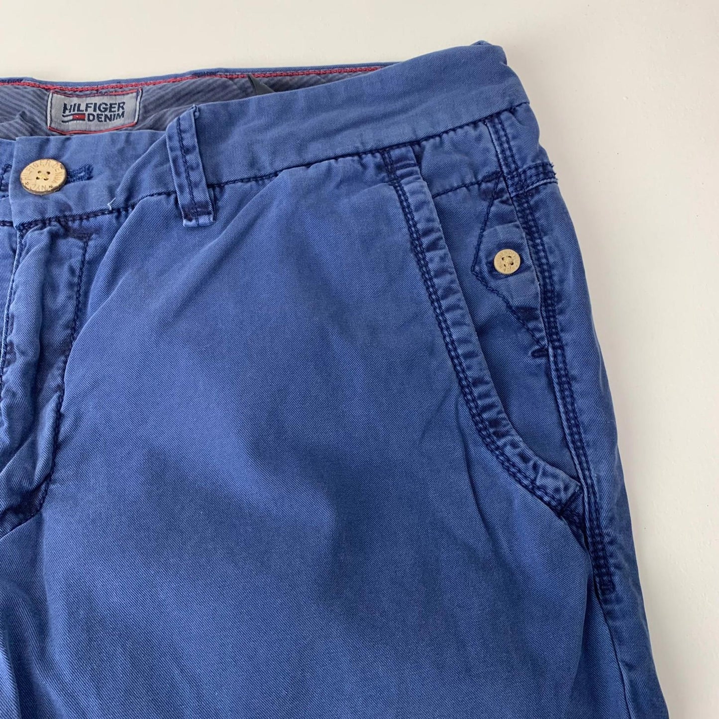 Hilfiger Denim Trousers Casual Blue Straight Fit Cotton Mens W34 L34