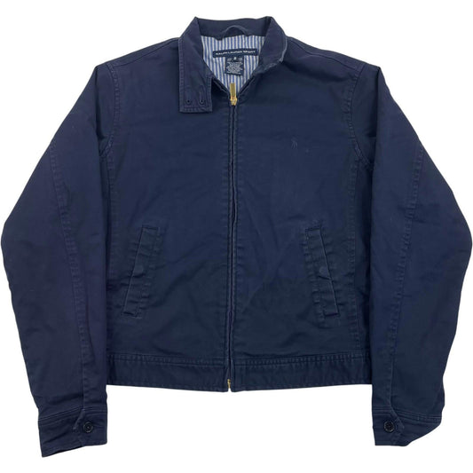 RALPH LAUREN SPORT Jacket Zip Button Blue Embroidered Logo Women M