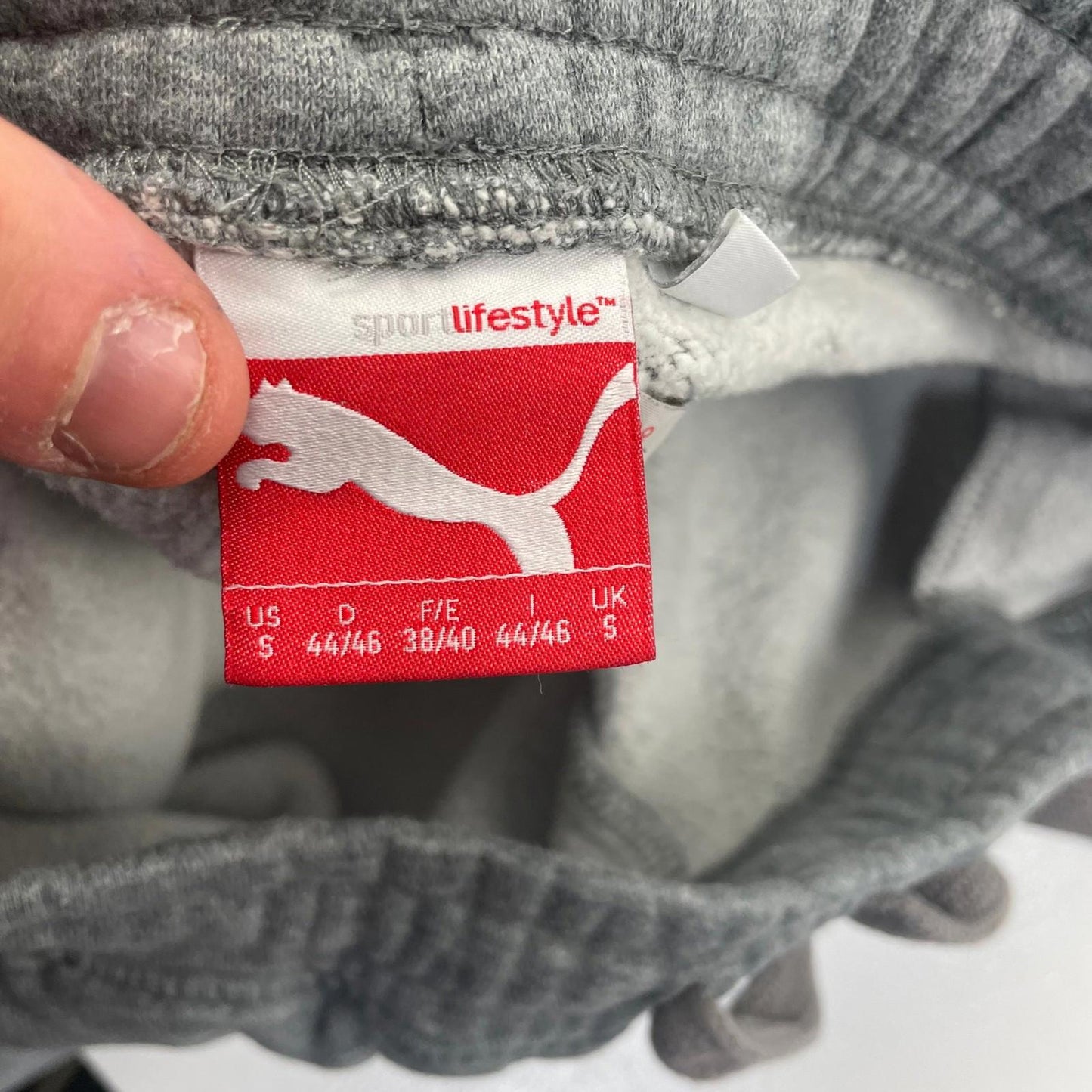 Puma Activewear Sweatpants Grey Jogger Drawstring Waist Mens Small