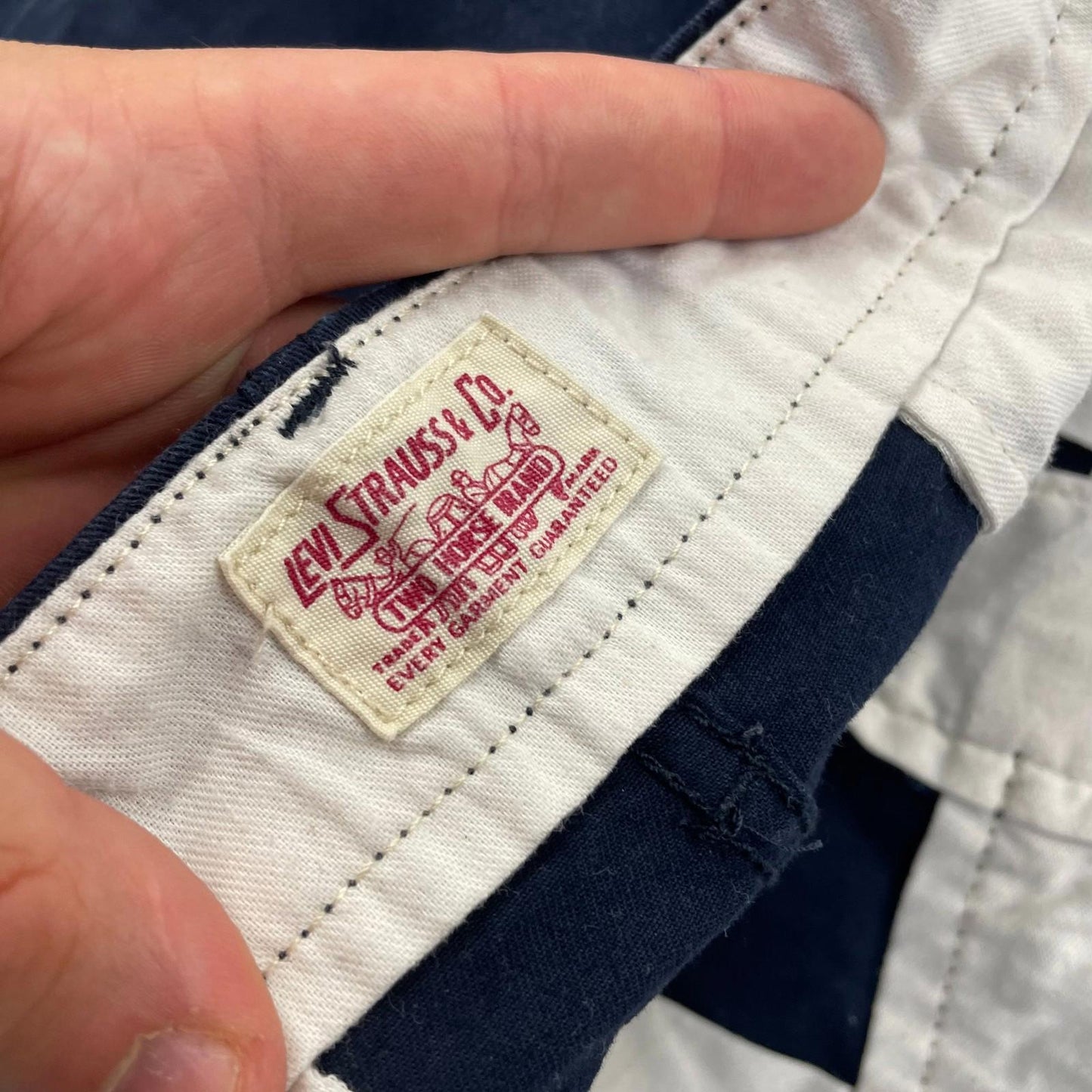 Levi's Navy Chino Trousers Casual 90s Straight Leg Mens Size 36 X 32
