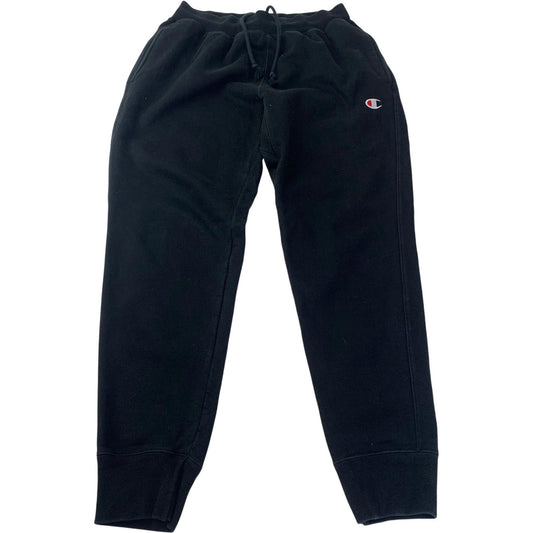 Champion Reverse Weave Joggers Black Logo Cuffed Sweatpants Mens Medium