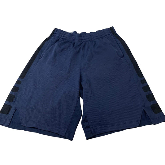 NIKE Boys Athletic Shorts Mesh Breathable Blue Sports Elastic Waist L