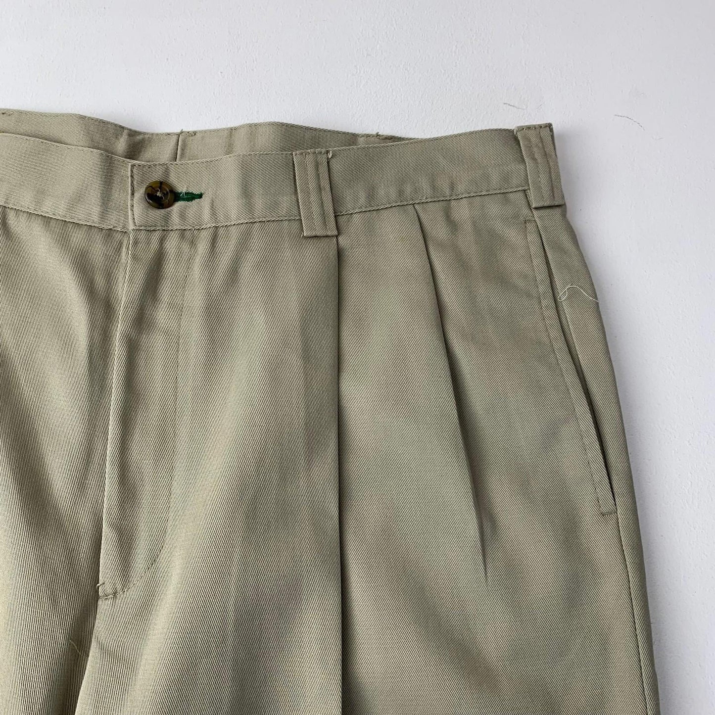 Tommy Hilfiger Trousers Vintage Relaxed Fit Beige Pleated Mens 34x30