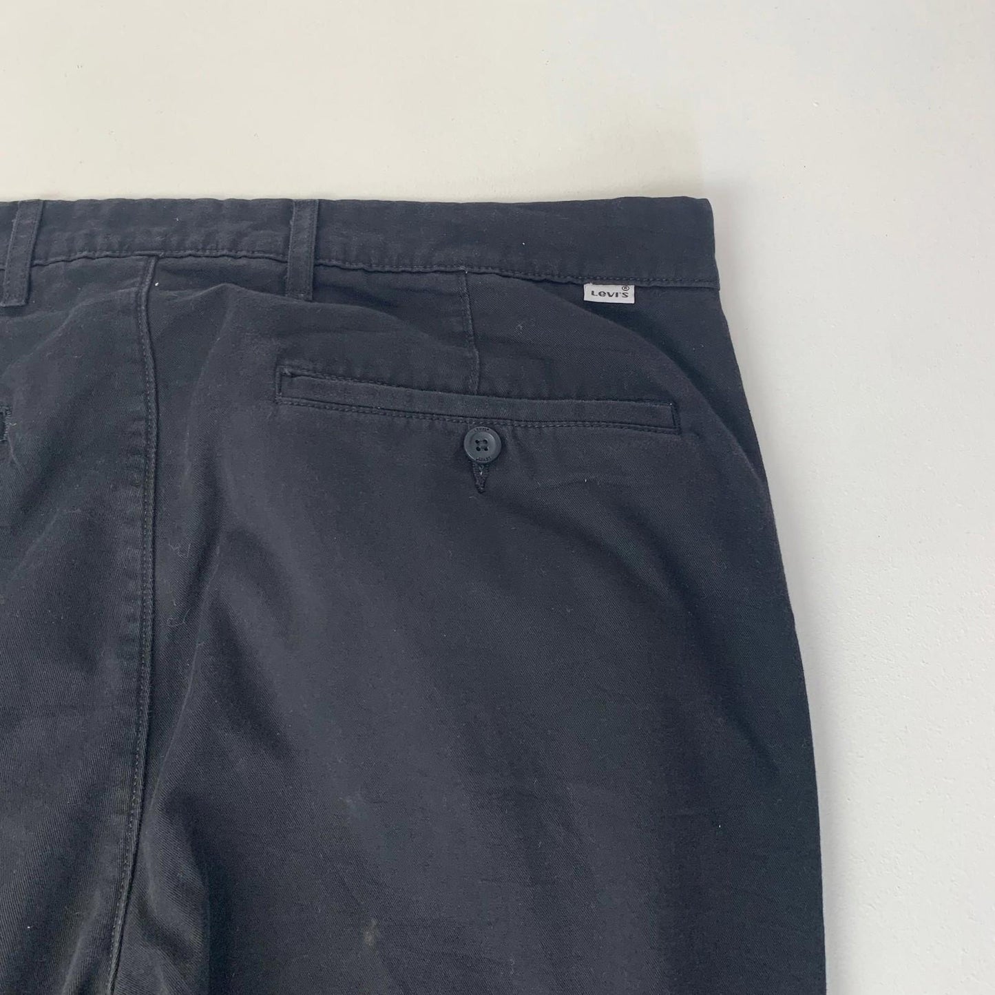Levi Strauss Chino Trousers Classic Black Straight Leg Cotton Mens W36 L30