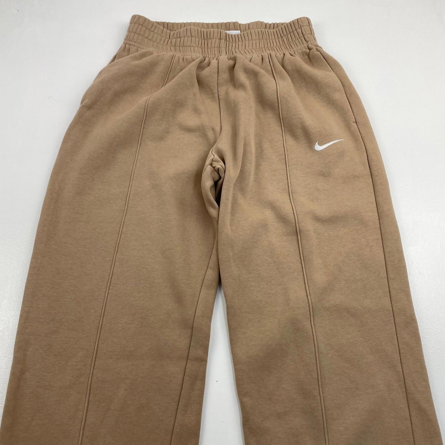 Nike Jogger Sweatpants Beige Relaxed Fit Logo Mens XS