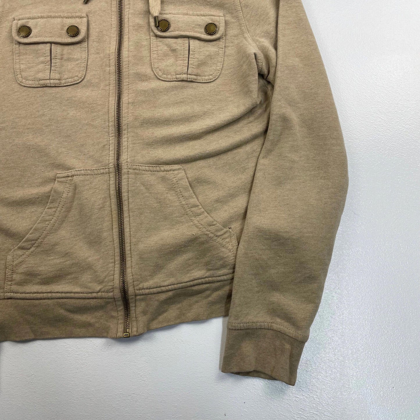 Women’s Ralph Lauren Petite Beige Full Zip Hoodie , Size M