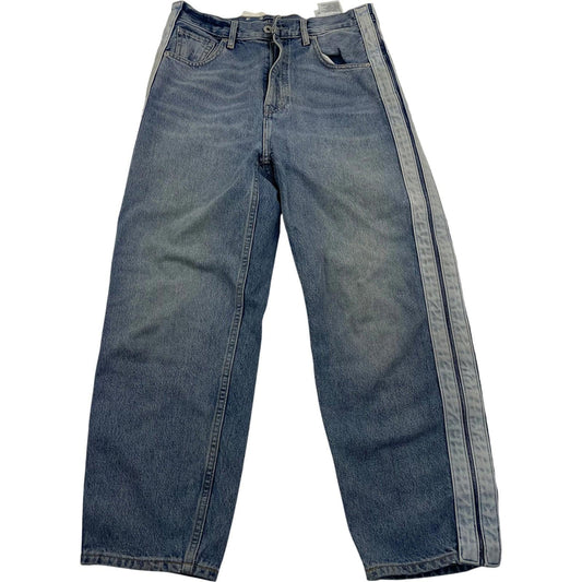 Levi's Made & Crafted Barrel Crop Jeans Stripe Denim Blue Womens UK 8