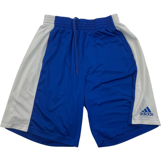 Adidas Men's Athletic Shorts Blue White Drawstring Logo Large