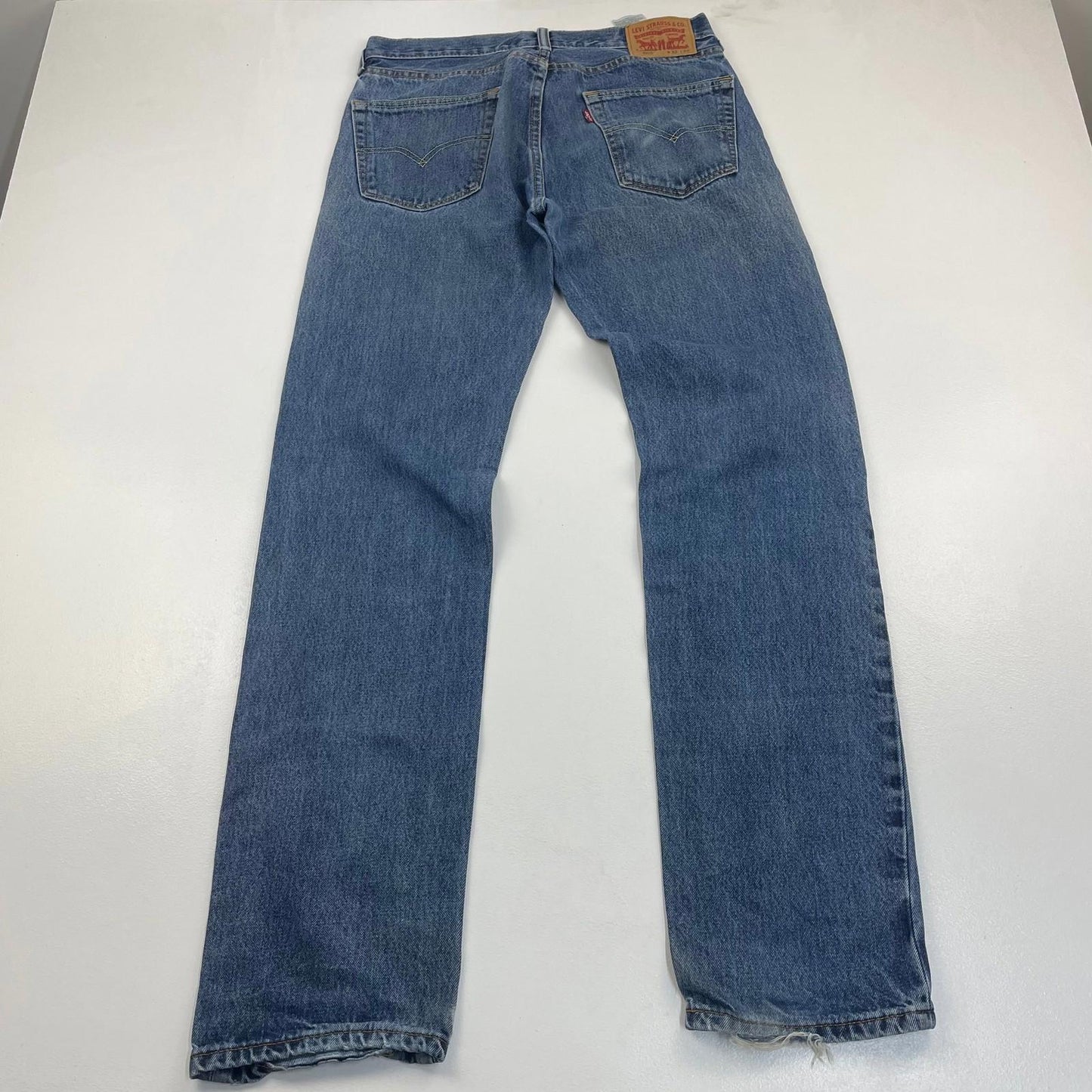 LEVI'S 505 Jeans Straight Regular Fit Blue Denim Classic Mens W32 L36
