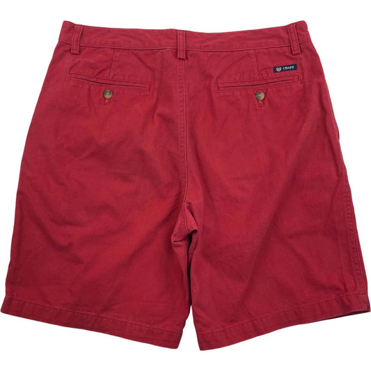 CHAPS Chino Shorts Casual Button Pocket Red Mens 34
