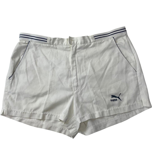 Puma Vintage Athletic Shorts White Retro Style Mens Medium