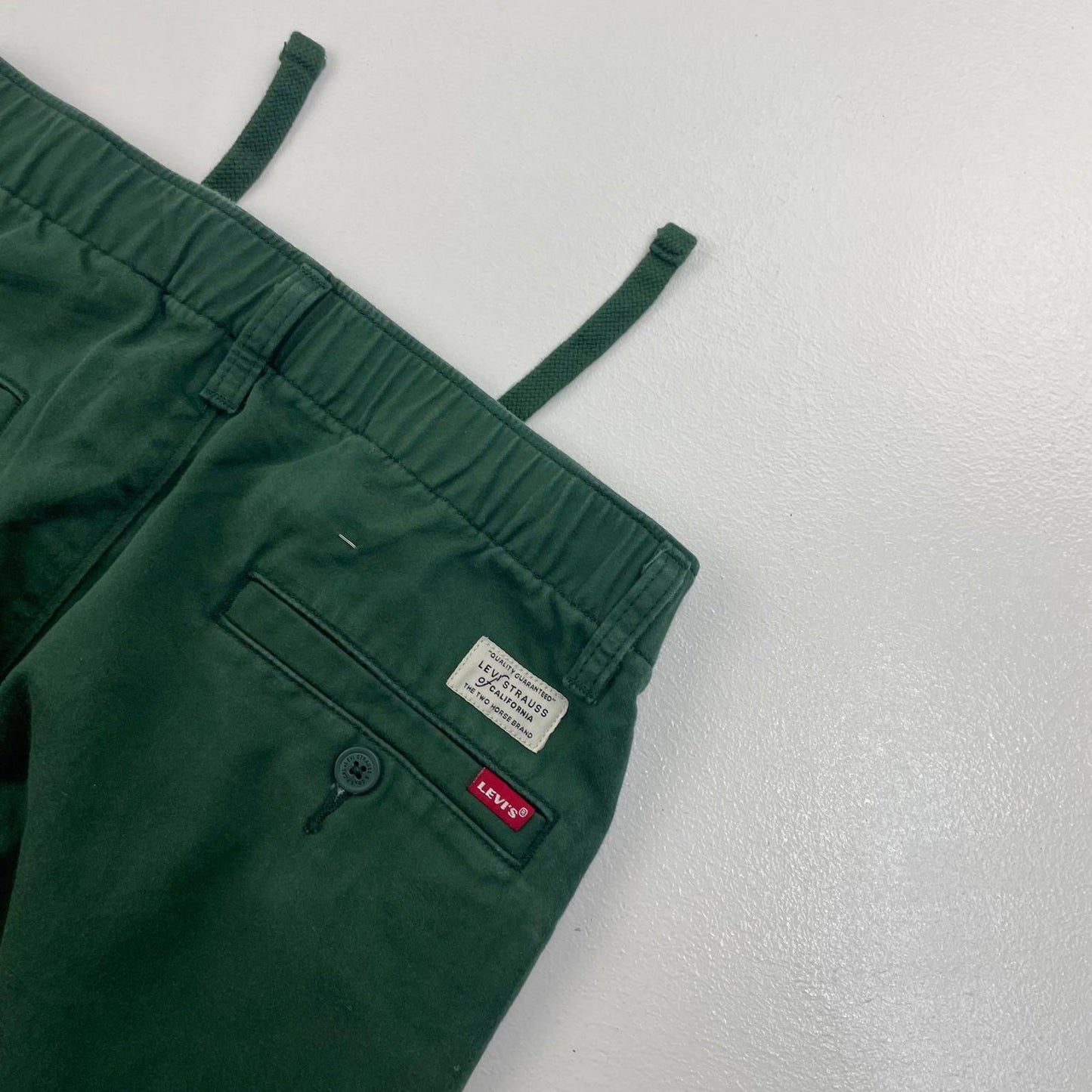 Levi's Chino Trousers Casual Green Elastic Waistband Mens XS
