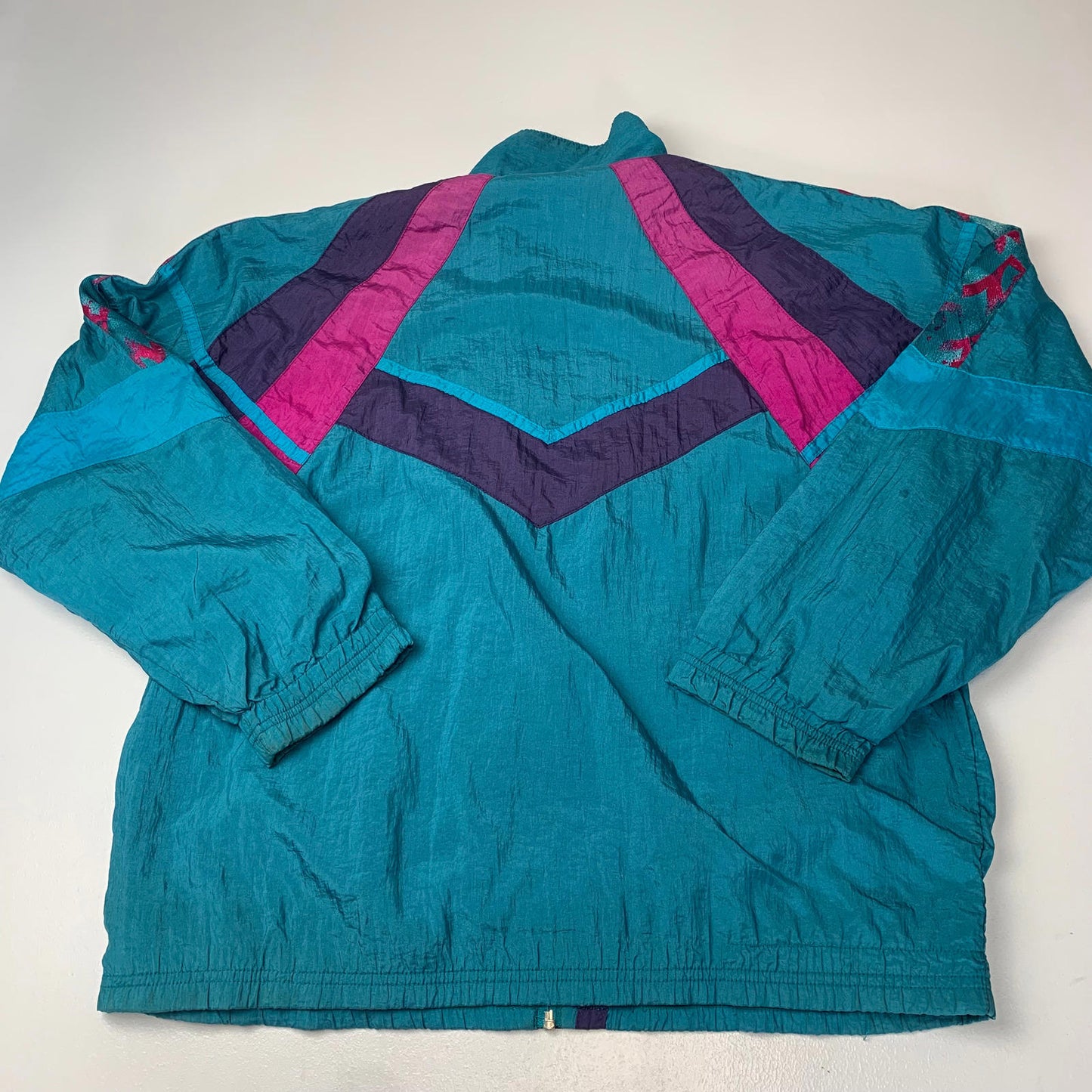 Men’s Vintage DIADORA Shell Jacket / Retro 90’s Track Top / Multicoloured/ Large