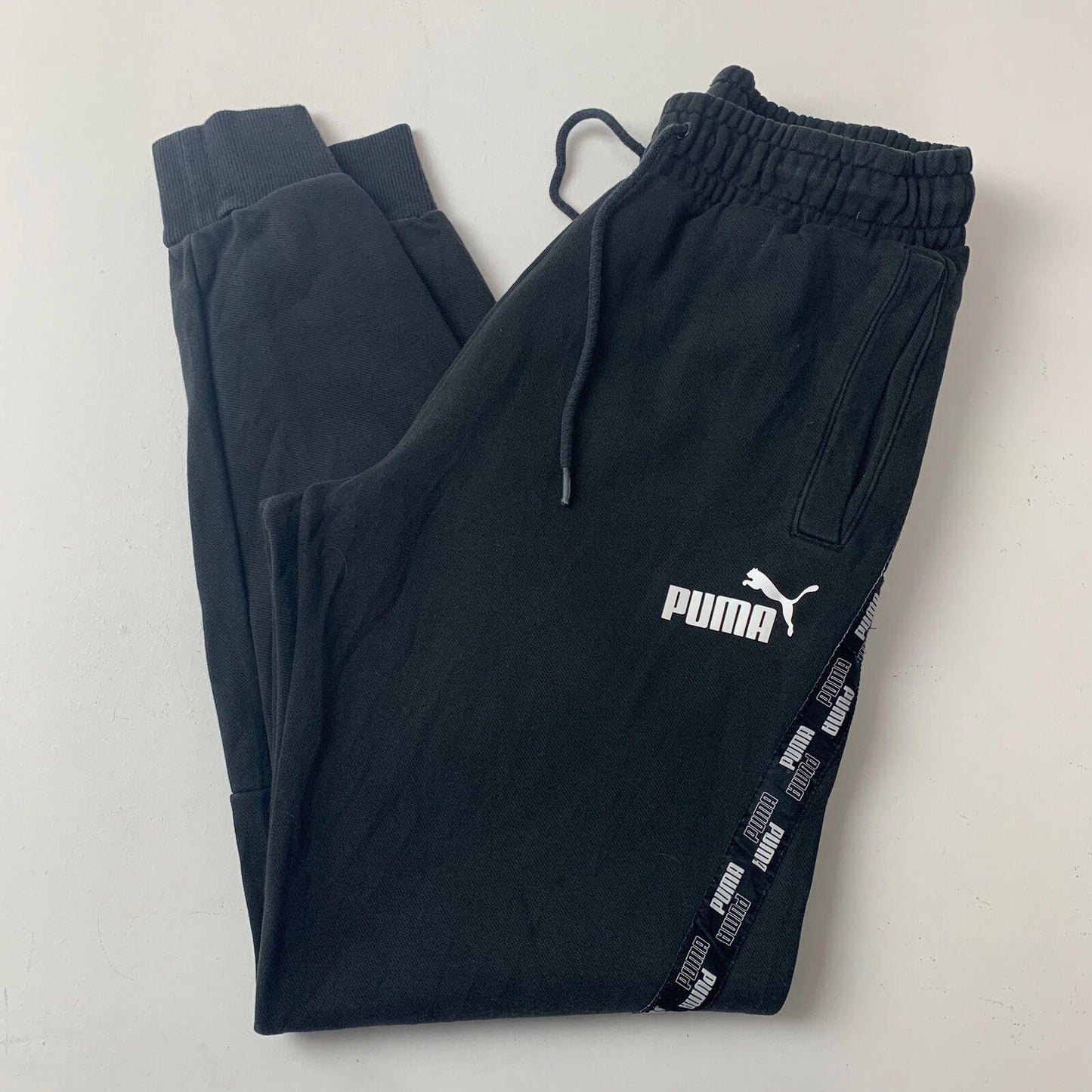 Mens PUMA Thick Jogging Bottoms / Black / Small / Joggers / Sweatpants