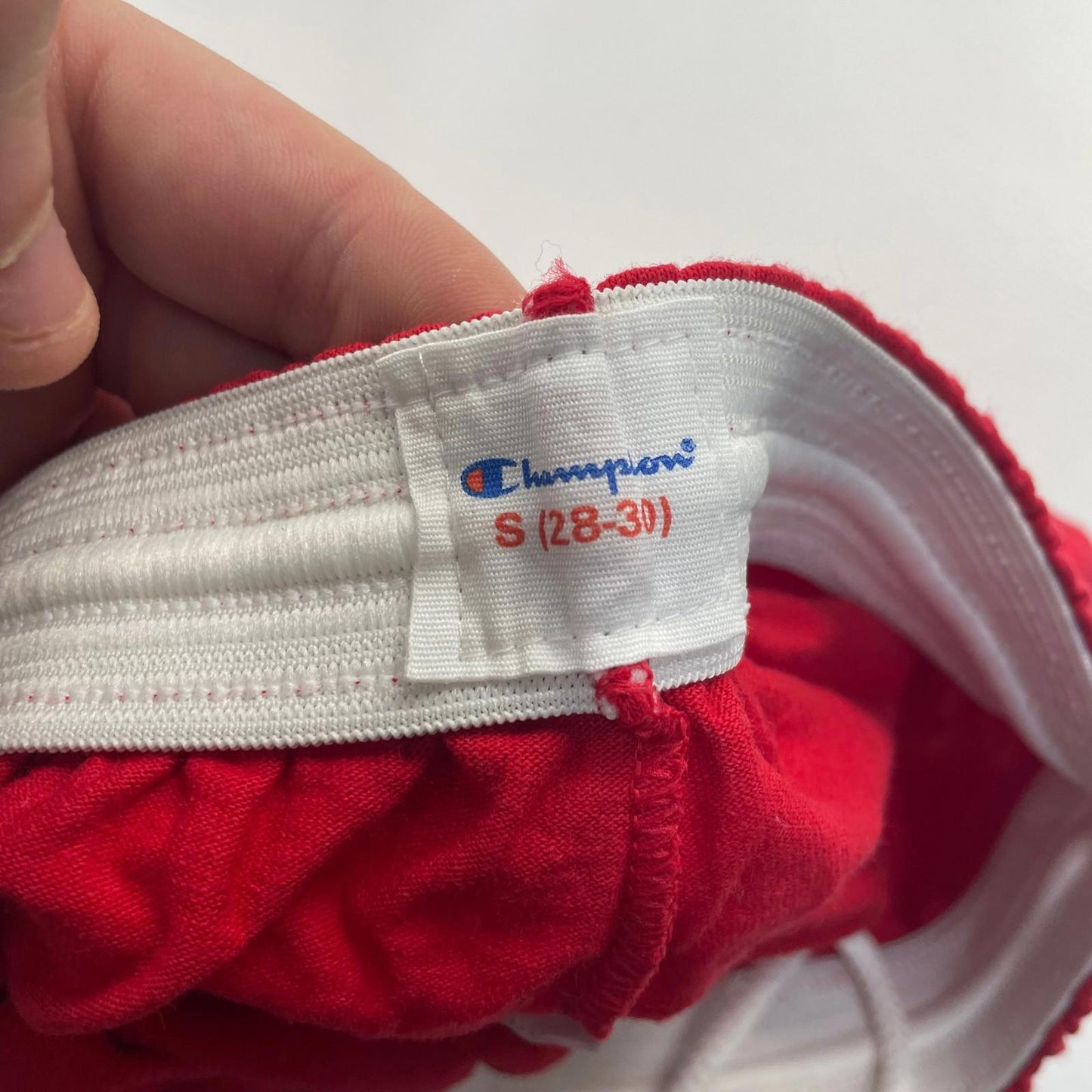 Champion Athletic Shorts Keno Logo Red Elastic Waistband Drawstring Mens S