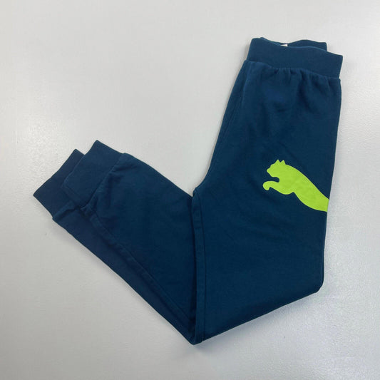 Boys PUMA Blue Big Logo Joggers , Sweatpants , Size Youth L 14-16
